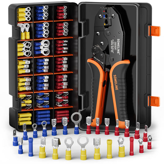 SOMELINE Crimping Tool Terminal Set, 26 Types [0.34-6mm²], Terminal Tool Set, Terminal Crimping Tool, for Cable Terminals Crimping, Premium Crimping Tools, Crimp Tool, Press Tool, Terminal Tool Set