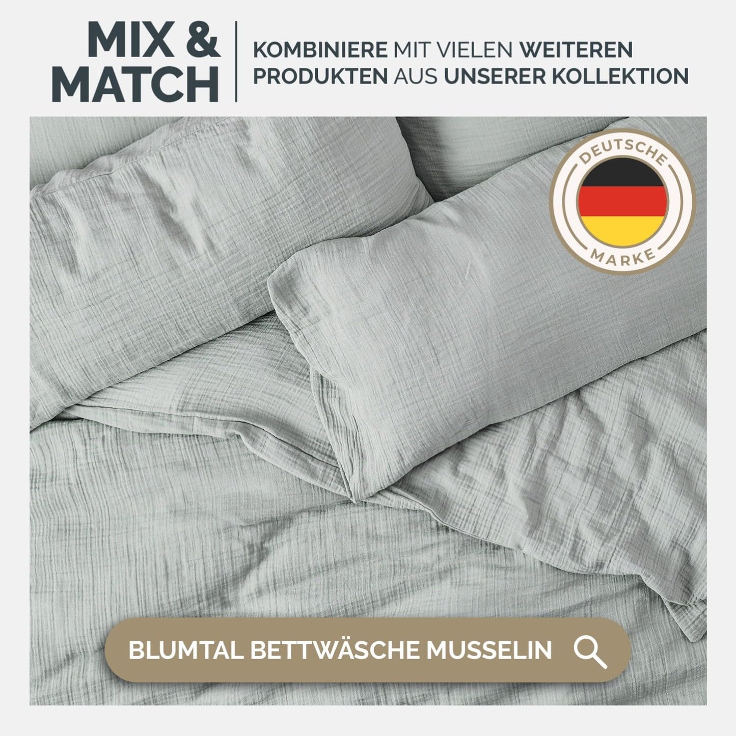 Blumtal daybed 200x230 cm Cotton - Muslin Blanket Oeko-TEX cert. - Bedspread 200x230 - Couch Throw - Light cotton cuddly blanket 100% - Living room sofa blanket - Bedspread Anthracite