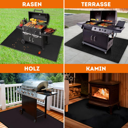 Grill mat for gas grill floor protection 160 x 130 cm | Fire and dirt repellent | Grill base floor mat | Grill carpet outdoor | Grill base floor | Grill mat for gas grill