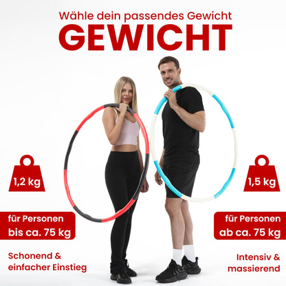 KIANA SPORTS® Hula Hoop for Adults includes bag and exercise plan [1.2 kg] - Stable German-made Hoola Hoop - Hullahub Hoop for Weight Loss - Gymnastics Hoop with waves