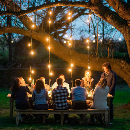 30M outdoor string lights waterproof shatterproof LED string lights with 30+1 S14 LED bulbs, perfect for garden patio balcony yard decoration, warm white