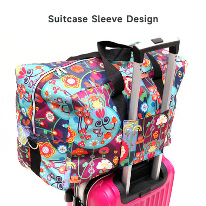 Arxus Large Foldable Travel Bag Carry the weekend bag over luggage with shoulder strap.