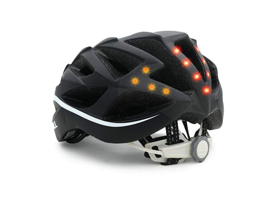 Livall Unisex Adult BH62 Music, Rear Light, Turn Signals, Navigation, Call Function, and SOS System Bike Helmet, Black/White, 55-61cm