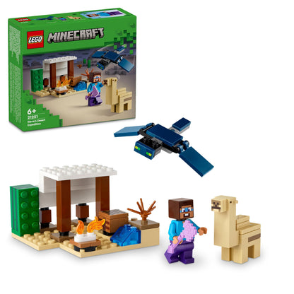 LEGO Minecraft The Armory, gaming set with hero figures & Minecraft Steve's Desert Expedition, set for the video game for boys and girls.