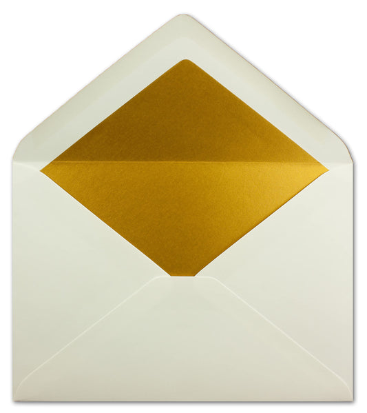 50x natural-white DIN C5 envelopes 15.7 x 22.5 cm with golden silk lining - gummed flap - blank letter envelopes - non-windowed C5 format envelopes - Brand: FarbenFroh by GUSTAV NEUSER