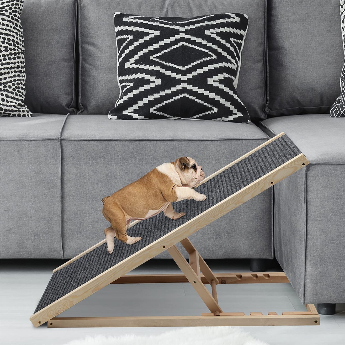 100cm long wooden dog stairs dog ramp for car adjustable height dog ramp for large dog pet ramp, anti-slip