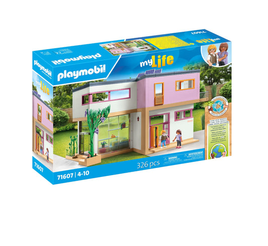 PLAYMOBIL MyLife 71607 House with Winter Garden, includes two figures and a sticker sheet, made from over 80% recycled and bio-based materials, diverse playset for kids ages 4 and up.