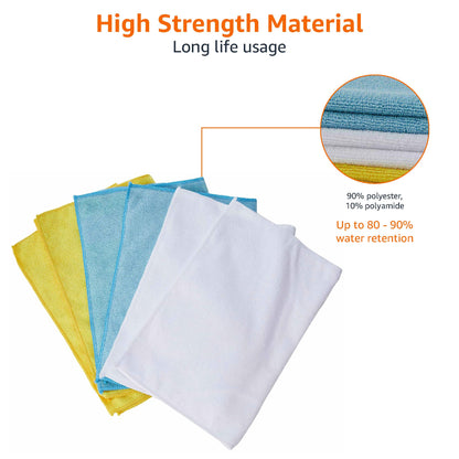 Amazon Basics Microfiber Cleaning Cloth, 30.5 x 40.6 cm, 48 Pack, Multicolor