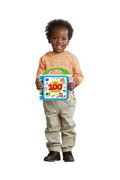 VTech Baby My 100 Words Book - Interactive picture book for learning first words with 12 bilingual pages in German-English - For children aged 2-5 years.