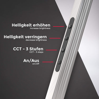 B.K.Licht - Desk lamp adjustable from warm white to cool white, swiveling, touch, clip-on lamp, clip-on light, bedside lamp, reading light for children, office lamp, reading lamp, 66.7x70.3 cm, Black