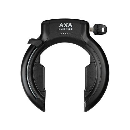 AXA Imenso Large Retractable, bicycle frame lock, removable key, 75 mm wide opening, security level 12, compatible with plug-in chain, black
