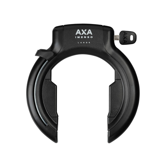 AXA Imenso Large Retractable, bicycle frame lock, removable key, 75 mm wide opening, security level 12, compatible with plug-in chain, black
