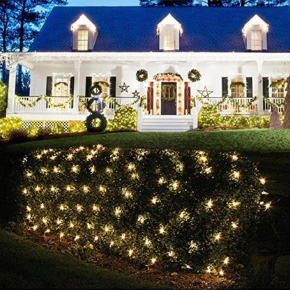 Gresonic 320 LED 1.8m*2.5m light net light curtain light chain warm white decoration light indoor and outdoor Christmas wedding with plug (320LED, constant light)