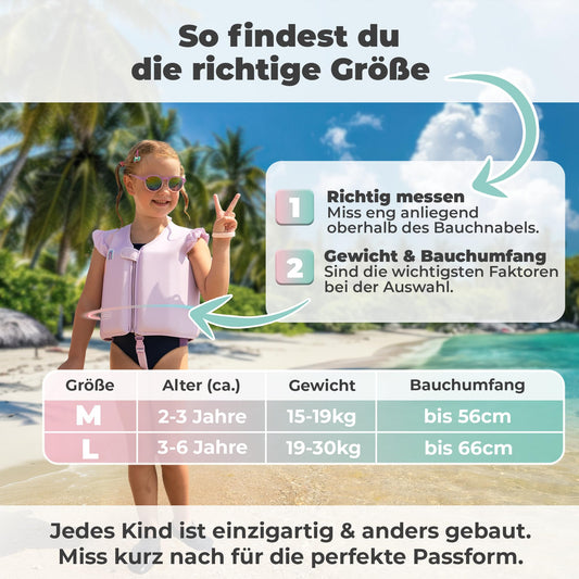 KIDVERSE Swim Vest Kids 2-3 Years - TÜV certified swim aid with waist size up to 56cm - Swim aid for kids 2-3 years - Children's swim vest for learning to swim - Comfortable swim vest for kids