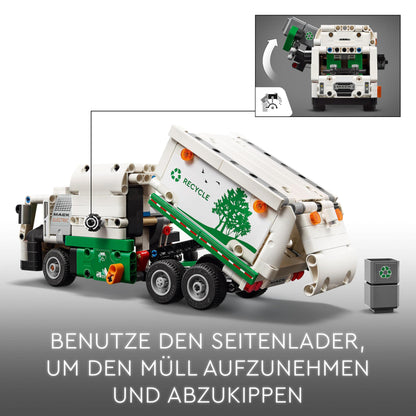 LEGO Technic Mack LR Electric Garbage Truck, recycling role-play garbage truck model, buildable truck toy for kids, car gift for boys and girls aged 8+, who love vehicles 42167
