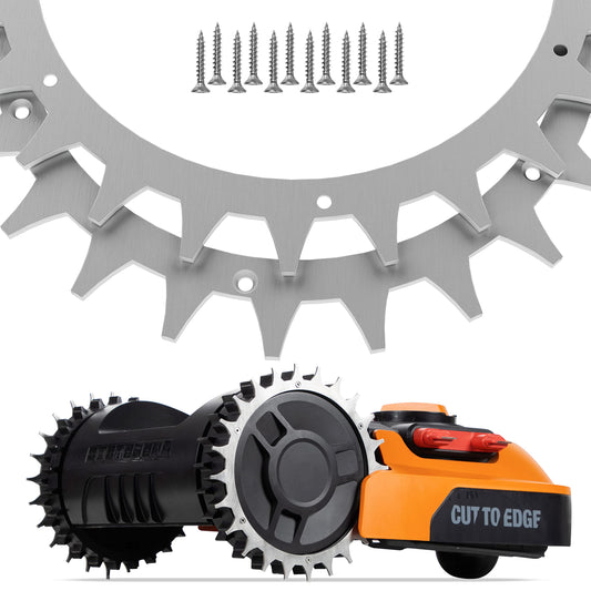 ROBO CLAWS robotic lawnmower spikes made of aluminum for Worx Landroid S & M models, 3 mm, ⌀219 mm - robotic lawnmower accessory with 12 stainless steel screws, deburred spikes