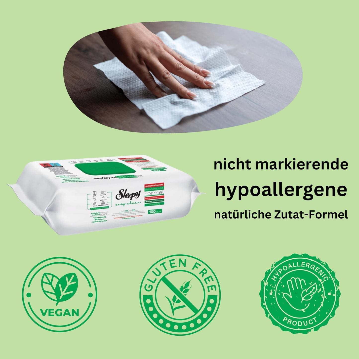 Sleepy Surface Cleaning green color, white soap smell