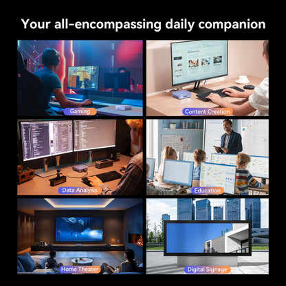 GEEKOM AI Mini PC AX8 Pro, AMD Ryzen R9-8945HS (8C/16T, up to 5.2GHz) Mini Desktop Computer 32GB DDR5 5600Mhz RAM & 2TB PCIe Gen 4 SSD, Mini PC with Windows 11 Pro, AMD Radeon 780M/WiFi 6E/BT5.2/2.5G LAN.