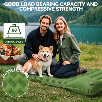 Self-inflating sleeping pad camping air mattress 200 * 68CM Ultra-light camping mat with pillow Portable air cell mat Waterproof sleeping mat for outdoor, hiking, tent, beach