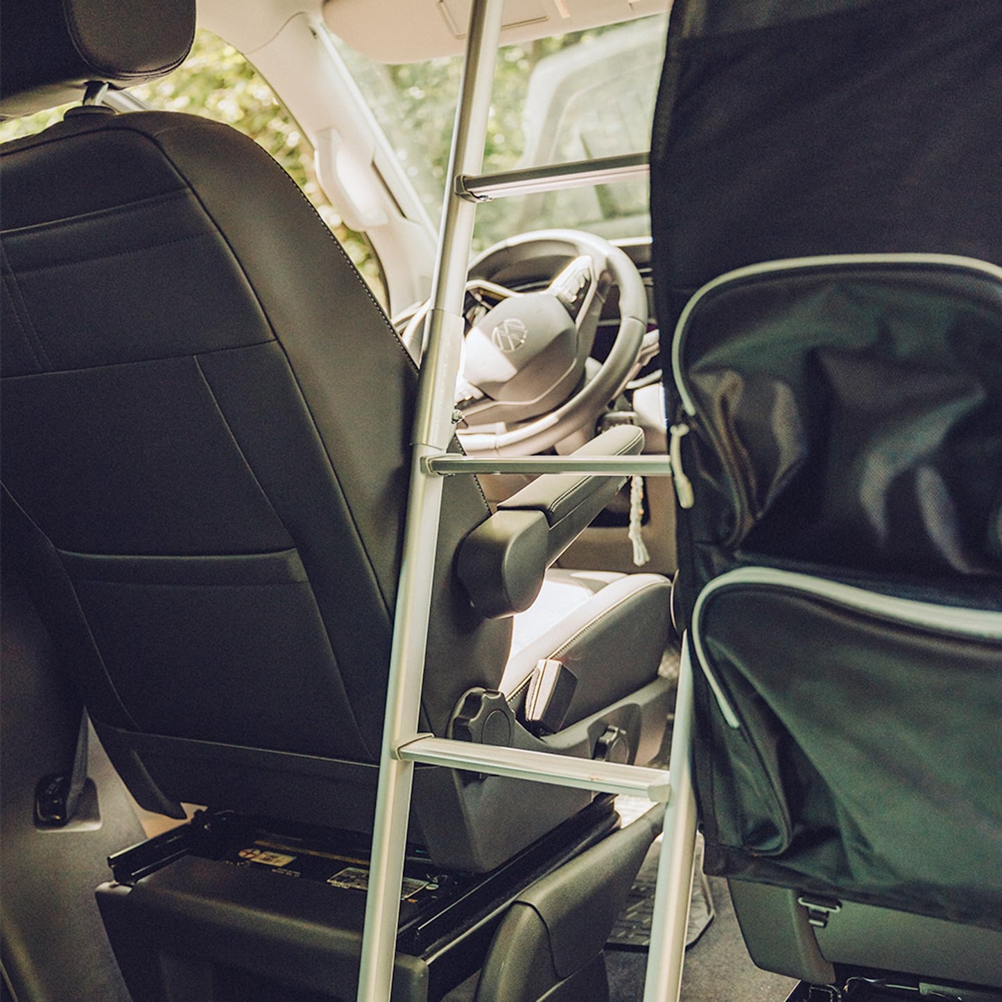 Camping folding ladder stepBOXX - Foldable ladder for VW T5, T6, T6.1 - Aluminum, extremely light and stable - for pop-top roof or roof box