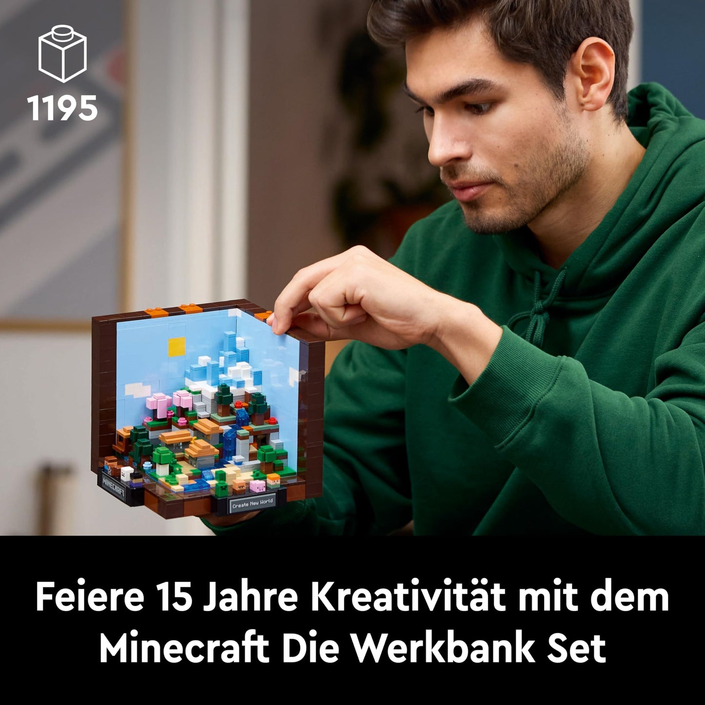 LEGO Minecraft The Crafting Box - Adult building toy - Display model with 8 figures including Steve, Alex, and Mobs - DIY decor for the living room - Minecraft gift for adults - 21265