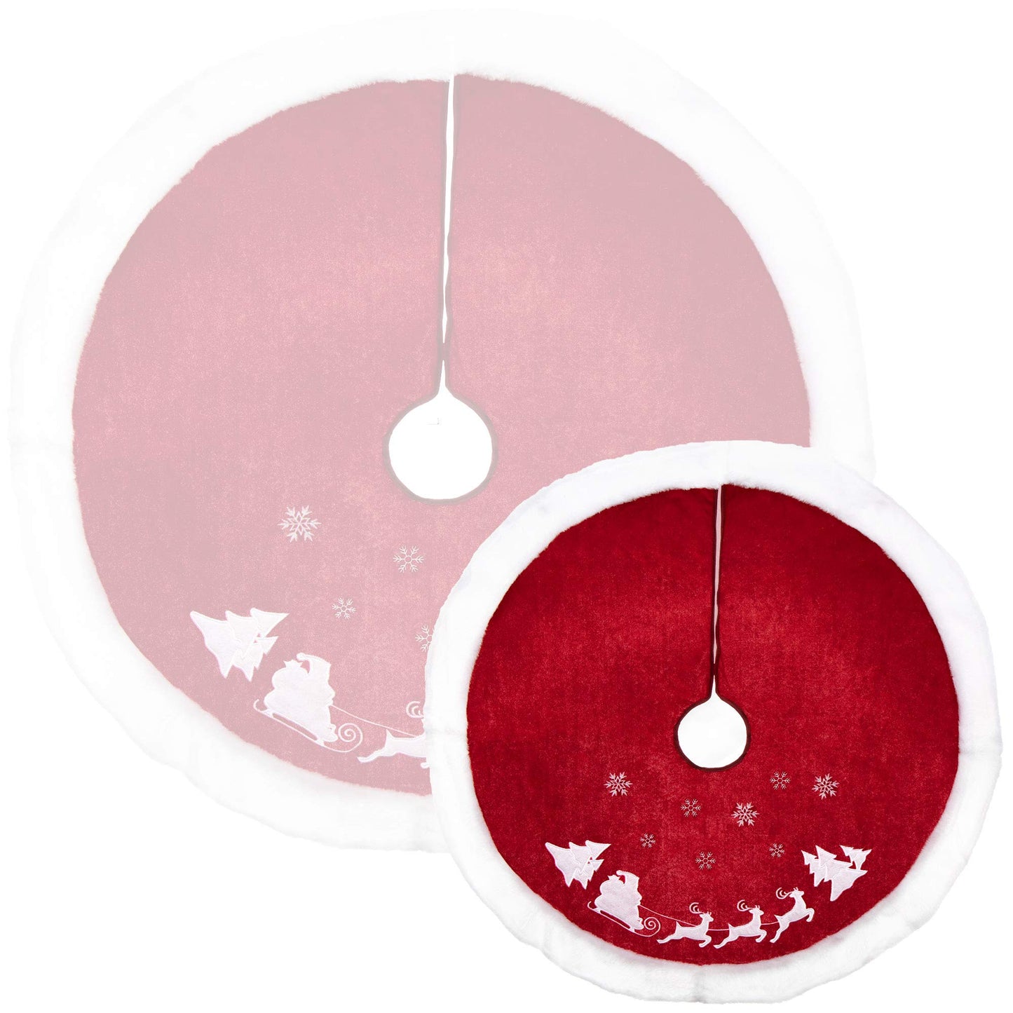 COM-FOUR® Premium Christmas Tree Skirt to Protect Against Pine Needles - Round Tree Skirt for the Christmas Tree - Base with Christmas Motif for Gifts and Decoration