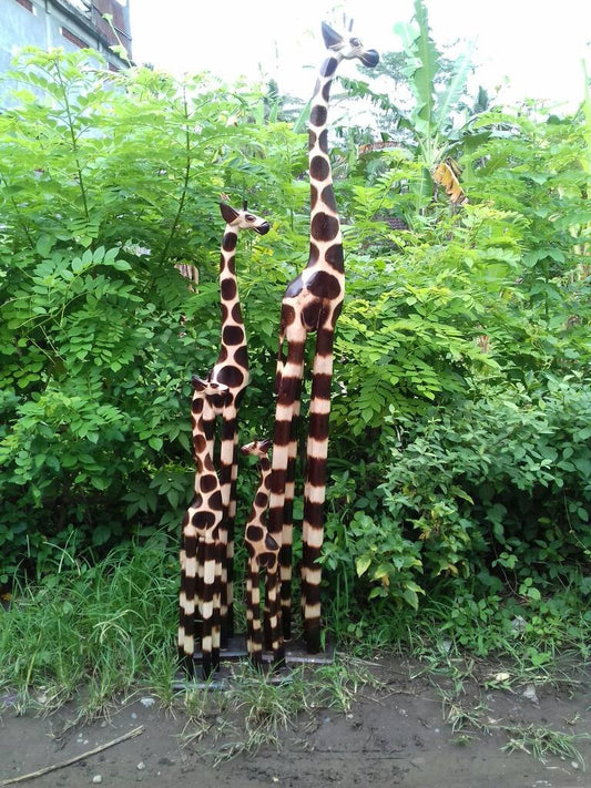 3 piece set 150cm 40cm 30cm wood wooden giraffe family wooden giraffe Africa style GH