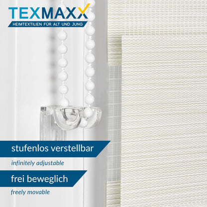 TEXMAXX® Double roller blind clamp fix without drilling - 115 x 150cm (fabric width 111 cm) in linen look / roller blinds for windows without drilling / window blind inside without drilling / double roller blind without drilling including accessories