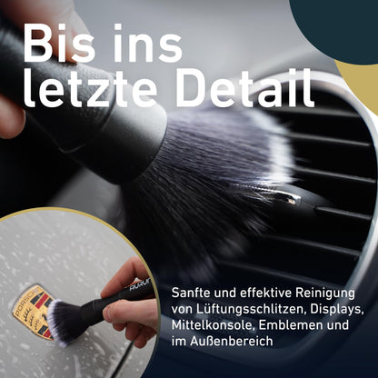 Aurum-Performance® Detailing Brush Set for Cars 2 Pack ultra soft - Car cleaning brush for professional car care inside & out - Car Detail Brush, interior cleaning, car wash brush Ultrasoft