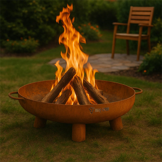 BBQ-Toro fire pit Ø 60 cm | Rust look | Outdoor fire pit with THREE legs and Two handles | Fire bowls for the garden, fire bowl, Garden Fire Pit, Fire Bowl, Fire Tub