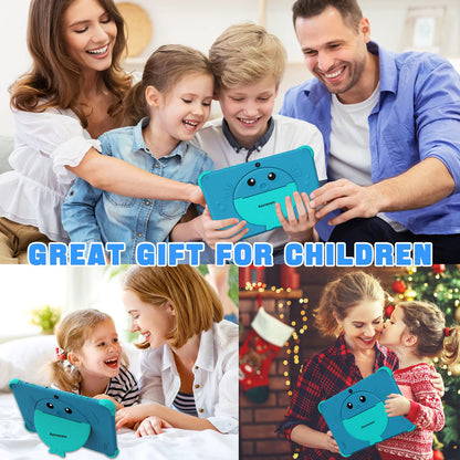 Ascrecem Kids Tablet 10 Inch Android Tablet with WiFi Dual Camera IPS Display 2GB 32GB ROM, Learning Children's Tablet for 3-14 Years Old, Toddler Tablets PC with Kid-Proof Case Kids Software (Blue)