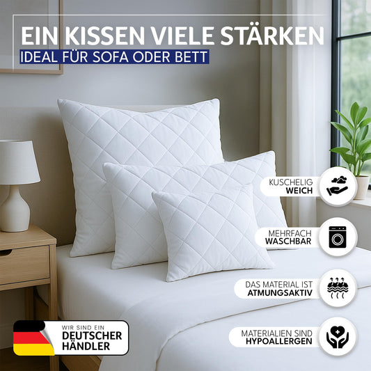 Gentle North Pillow (50x75 cm) - Set of 2 Pillows for Bed and Decorative Use - With Zipper for Filling - Throw Pillows - Couch and Sofa Accent Pillows - Ecolabel Certified - Washable up to 60° - White