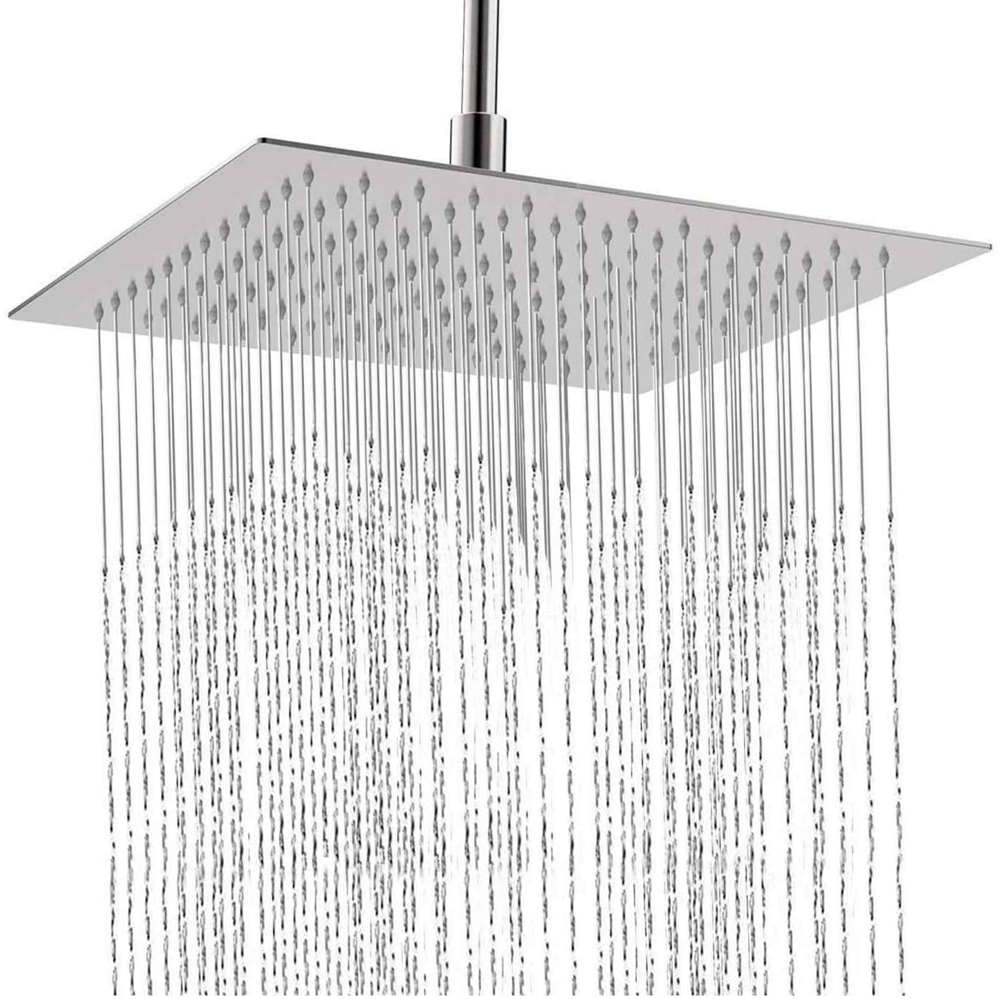 Millto™ Square Stainless Steel Shower Head Rain Shower 30x30 cm XXL | Rain Shower Head Large 12 Inch Shower Head Shower Fittings Anti-Limescale Square | Head Shower Chrome Ultra-Thin Water-Saving Shower Faucet