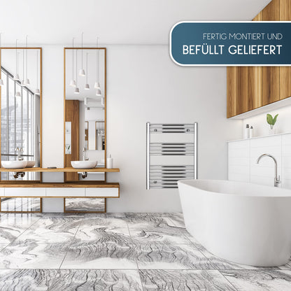 anapont electric bathroom radiator - chrome curved - timer function - towel radiator - electric bathroom heating - towel heating - Made in Germany