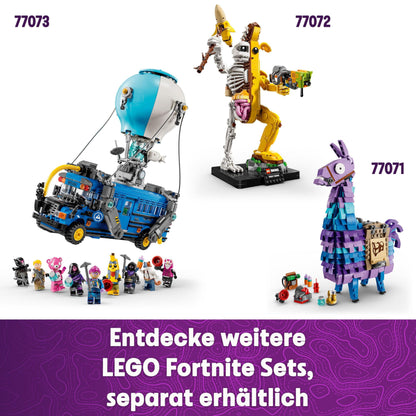 LEGO Fortnite Battle Bus - Toy vehicle from the video game with 9 minifigures and accessories. For gamers, boys, girls, and fans aged 10 and up. - 77073