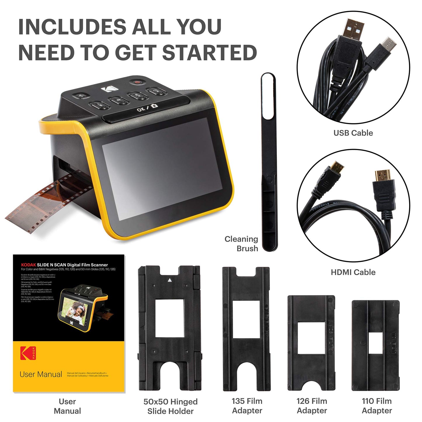 KODAK Slide N SCAN Film and Slide Scanner with 5-inch LCD Screen, Black