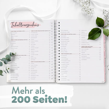 TWIVEE - The ultimate wedding planner - in German - over 200 pages - includes organizer and calendar - perfect gift for engagement - Wedding planning made easy.