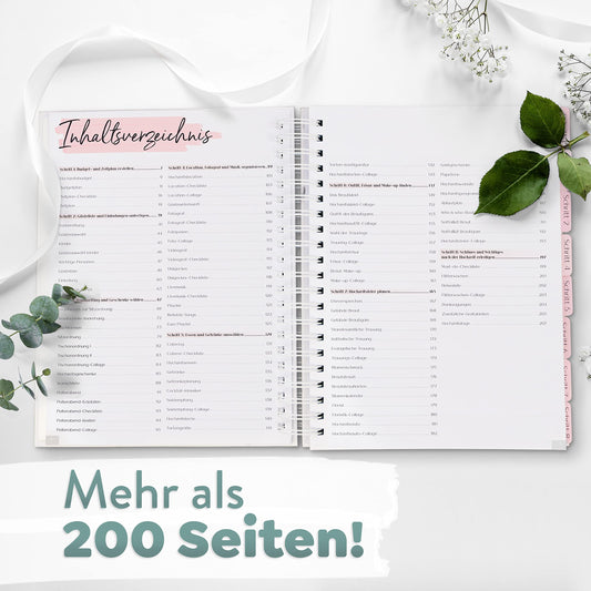 TWIVEE - The ultimate wedding planner - in German - over 200 pages - includes organizer and calendar - perfect gift for engagement - Wedding planning made easy.