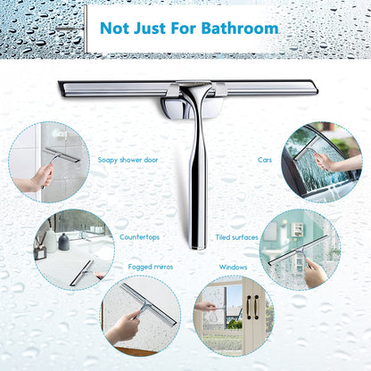 Love-KANKEI Shower Squeegee Window Squeegee with Rubber Blade Including 1 Replacement Blade and 1 Hook (28cm)