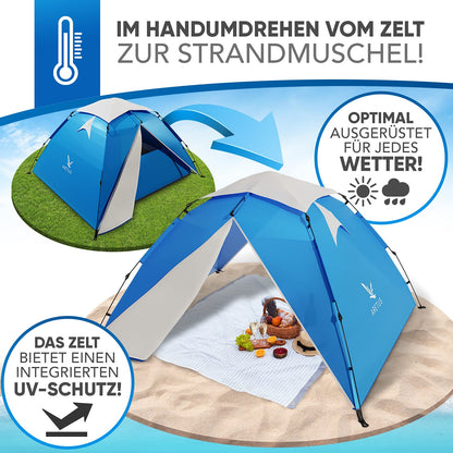 Aretus - Pop up tent for 2-4 people SET UP AND TAKE DOWN IN 45 seconds - Extra Large & Waterproof - Automatic pop up tent for 3 people, tent for 3 men