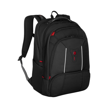 WENGER Carbon Pro Laptop Backpack with tablet compartment, fits up to 17 inch laptops, 33L, unisex, for office, business, and university use, black, 653129