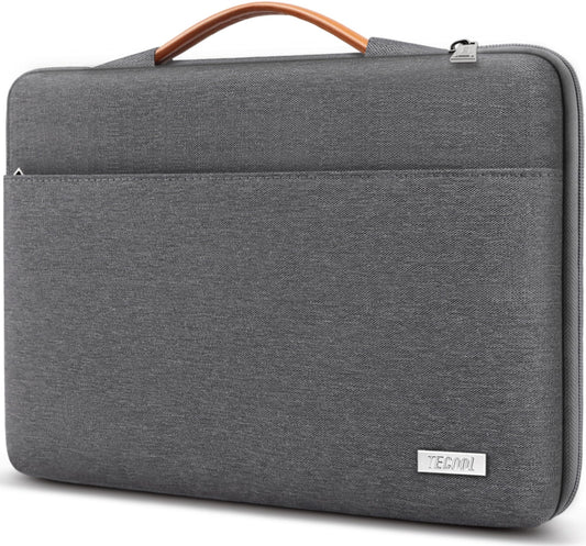 TECOOL 15.6 Inch Laptop Sleeve for 15-15.6" Laptop Notebook Lenovo Thinkpad Ideapad HP Acer Dell ASUS Chromebook, Shockproof Water-Resistant Notebook Case Cover 15 15.6, Dark Gray