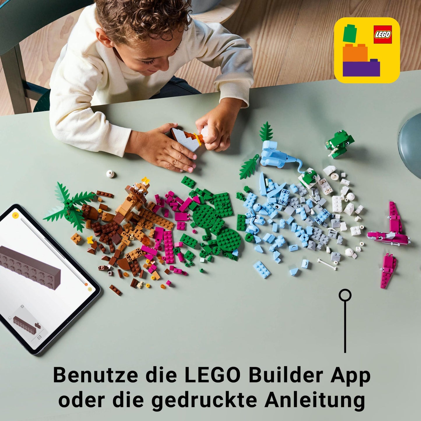 LEGO Classic Creative Dinosaurs, building set with models and animal figures made of bricks, imaginative play experience, gift for boys and girls aged 5 and up, includes T.Rex and Triceratops 11041