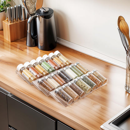 BELLE VOUS Spice Rack Drawer Pull Out, Spice Organizer Drawer 3 Tiers (2 Pcs) - Spice Storage Drawer Insert for Salt, Spices, Vitamins