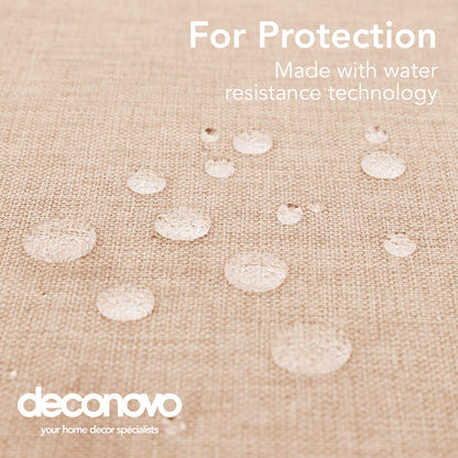 Deconovo Water Resistant Tablecloth with Lotus Effect, Linen Look Table Cover, Round, 140cm, Light Pink, 1 Piece