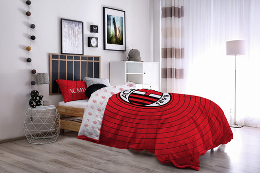 AC Milan single bed bedding set, official product, 100% cotton.