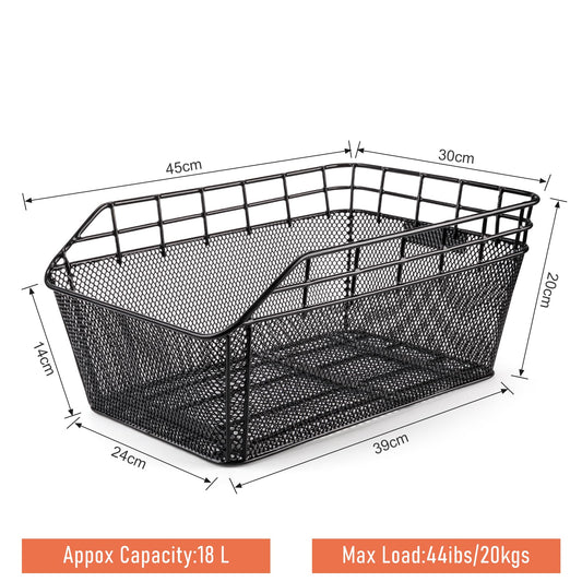 CXWXC Rear Bicycle Basket with Cargo Net and Thick Padding for Bicycle, Thick Padding Bag for Bicycle, Electric Bicycle (CX-HT-193-EU)