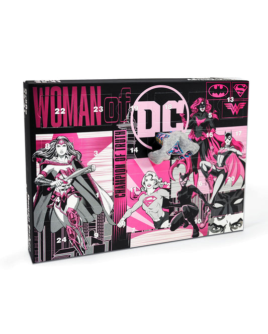 WOMEN OF DC | Original Advent Calendar | Wonder Woman & Co | 12 Pairs of Socks for Women | Christmas Calendar with Footies + Long Socks | Size 35-41