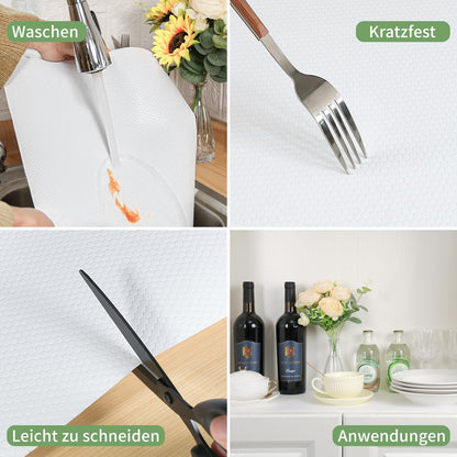 wohomuke Drawer Mat 50x600cm Kitchen Mat for drawers cuttable Eva fridge mats for drawers shelves cupboard refrigerator (White, 50x600cm)