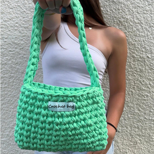 NOTIONSLAND 400g t-shirt yarn, knitting yarn, fabric, crochet yarn for bags, baskets, blankets, home decor - mint green solid color yarn